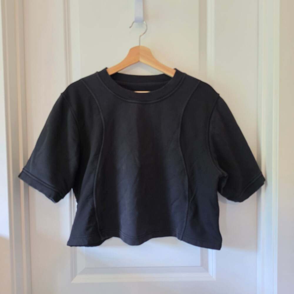 Lululemon Cotton French Terry and Swift Crop T-Shirt Black